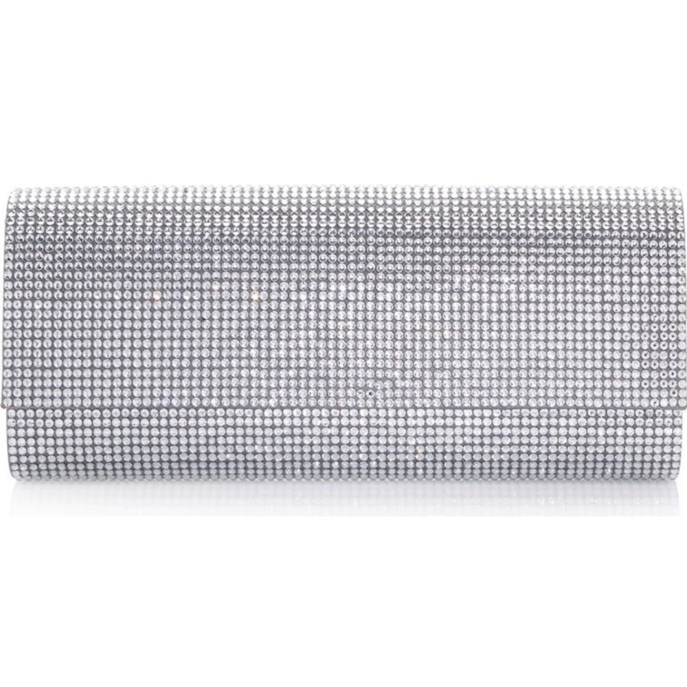 Judith Leiber Ritz Fizz Silver Clutch